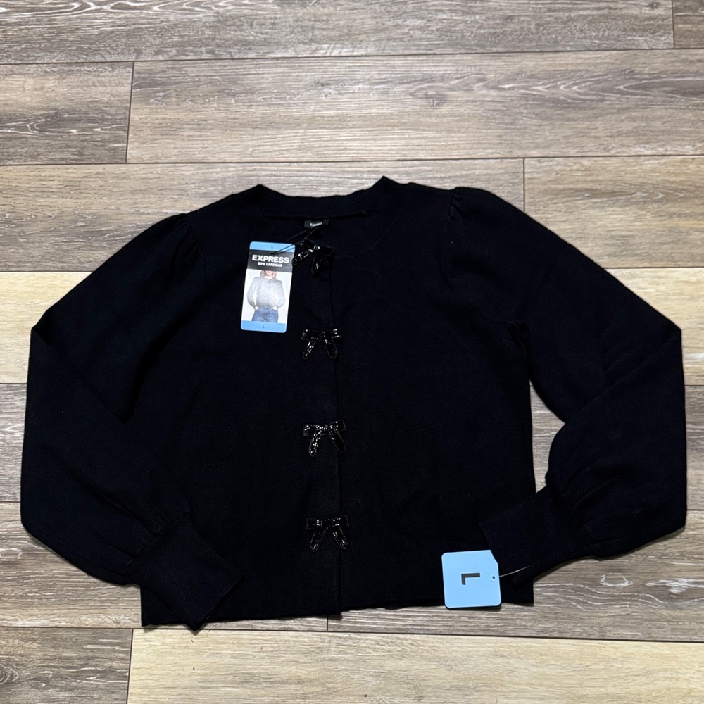 Express Black Snap Front Cardigan NWT